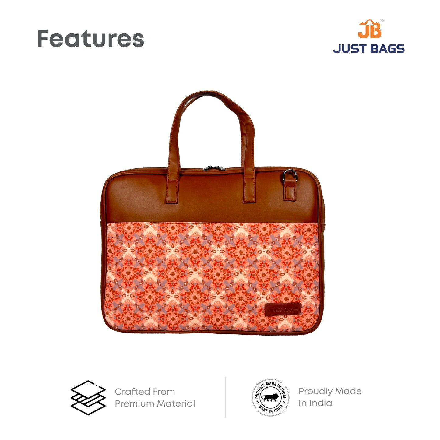 All-Over Printed Foam Leather Office Laptop Bag – Fits up to 15.5" Laptop