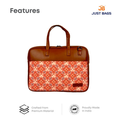 All-Over Printed Foam Leather Office Laptop Bag – Fits up to 15.5" Laptop