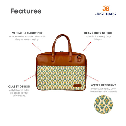 All-Over Printed Foam Leather Office Laptop Bag – Fits up to 15.5" Laptop