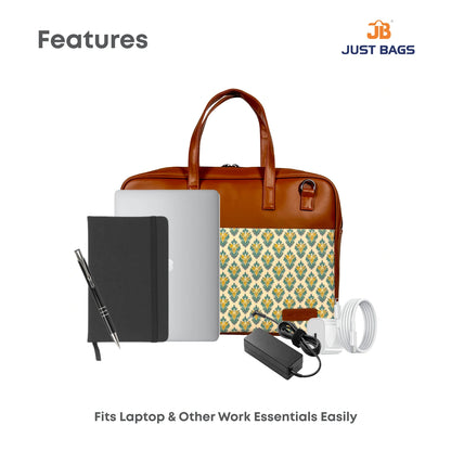 All-Over Printed Foam Leather Office Laptop Bag – Fits up to 15.5" Laptop