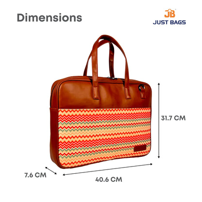 All-Over Printed Foam Leather Office Laptop Bag – Fits up to 15.5" Laptop