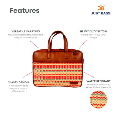All-Over Printed Foam Leather Office Laptop Bag – Fits up to 15.5" Laptop