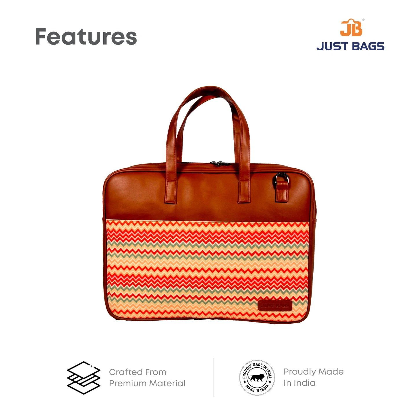 All-Over Printed Foam Leather Office Laptop Bag – Fits up to 15.5" Laptop