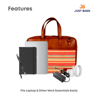 All-Over Printed Foam Leather Office Laptop Bag – Fits up to 15.5" Laptop