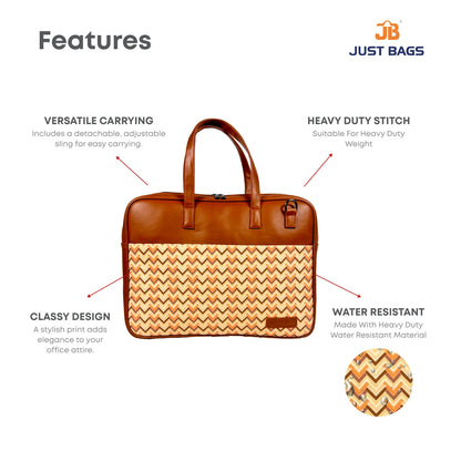 All-Over Printed Foam Leather Office Laptop Bag – Fits up to 15.5" Laptop