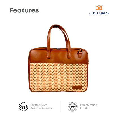 All-Over Printed Foam Leather Office Laptop Bag – Fits up to 15.5" Laptop