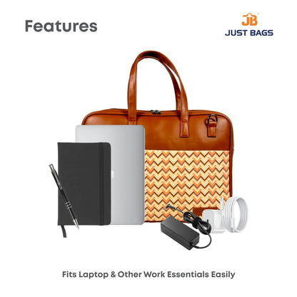 All-Over Printed Foam Leather Office Laptop Bag – Fits up to 15.5" Laptop