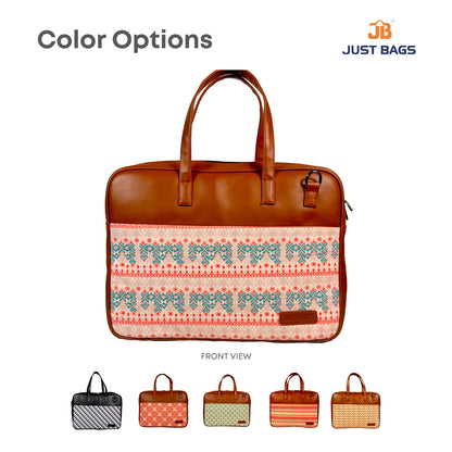 All-Over Printed Foam Leather Office Laptop Bag – Fits up to 15.5" Laptop