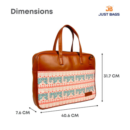 All-Over Printed Foam Leather Office Laptop Bag – Fits up to 15.5" Laptop