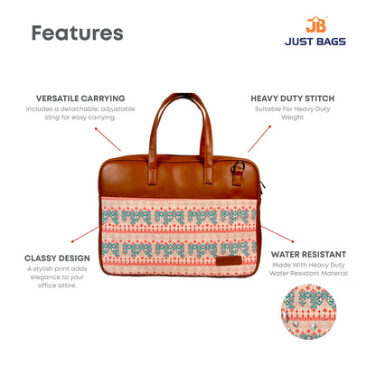 All-Over Printed Foam Leather Office Laptop Bag – Fits up to 15.5" Laptop