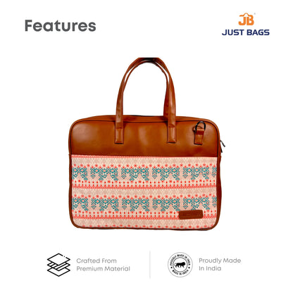All-Over Printed Foam Leather Office Laptop Bag – Fits up to 15.5" Laptop