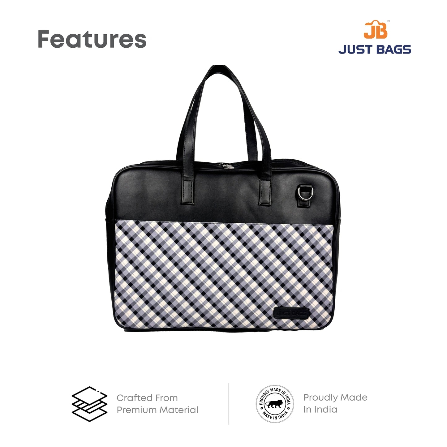 All-Over Printed Foam Leather Office Laptop Bag – Fits up to 15.5" Laptop