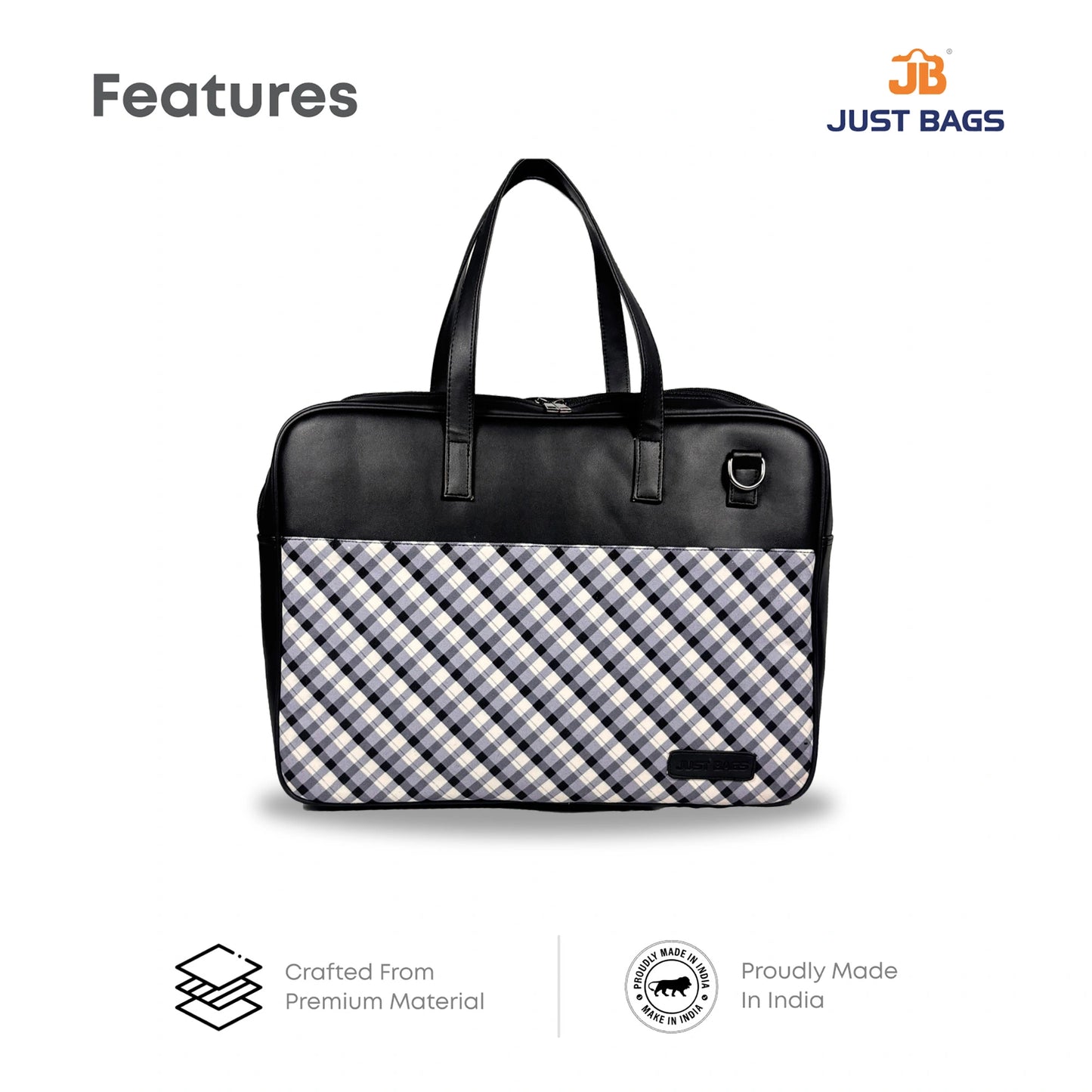 All-Over Printed Foam Leather Office Laptop Bag – Fits up to 15.5" Laptop