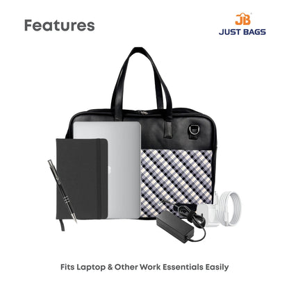 All-Over Printed Foam Leather Office Laptop Bag – Fits up to 15.5" Laptop
