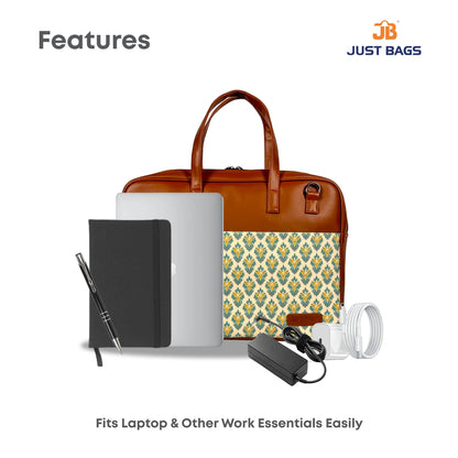 All-Over Printed Foam Leather Office Laptop Bag – Fits up to 15.5" Laptop