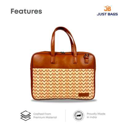 All-Over Printed Foam Leather Office Laptop Bag – Fits up to 15.5" Laptop