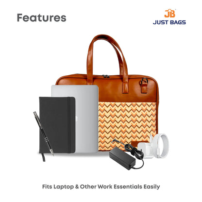 All-Over Printed Foam Leather Office Laptop Bag – Fits up to 15.5" Laptop