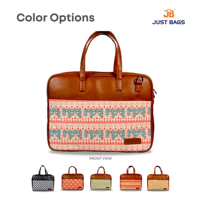 All-Over Printed Foam Leather Office Laptop Bag – Fits up to 15.5" Laptop