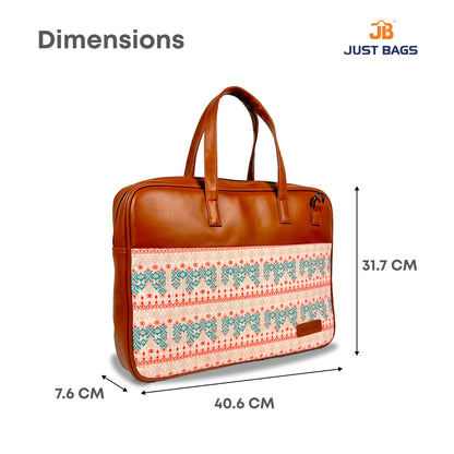 All-Over Printed Foam Leather Office Laptop Bag – Fits up to 15.5" Laptop