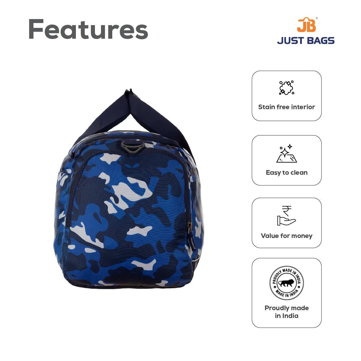 Belgium Travel Pro Camouflage Printed Duffel Bag - 20 inch ( 34L)