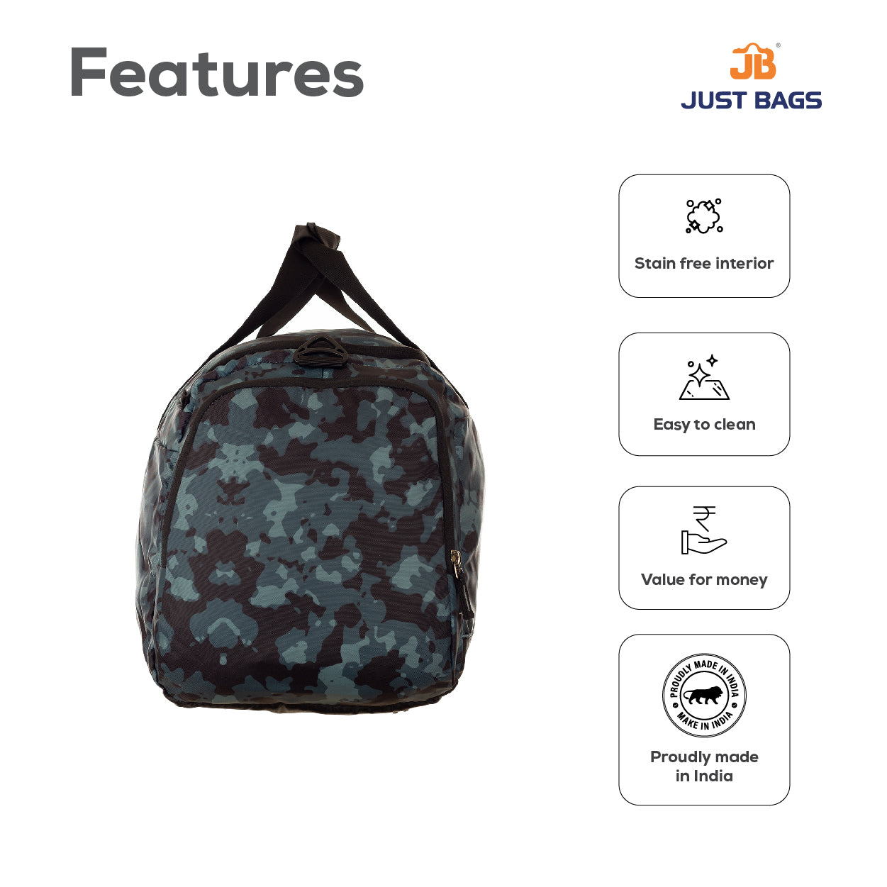 Belgium Travel-Pro Camouflage Printed Duffel Bag - 20 inch ( 34L)