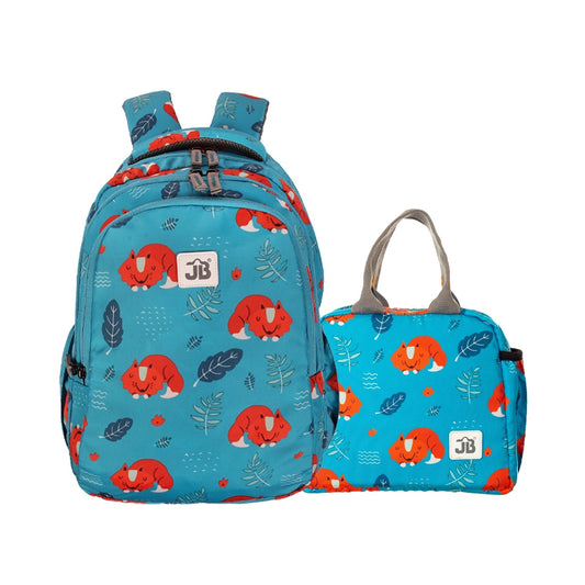 Classic School Bag(38cm)(15 inches) & Tiffin Bag(26cm) Combo – Stylish, Durable & Water-Resistant | Lightweight Backpack