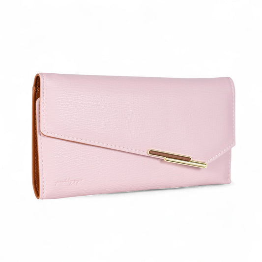 Structured Flap Wallet with Gold Detail