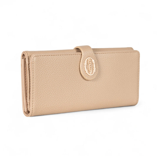 Elegant Flap Women's Wallet with Embellished Tab