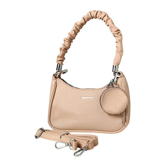 Justbags Elegant Stylish Mini Shoulder Handbag for Women with Zipper- Pink